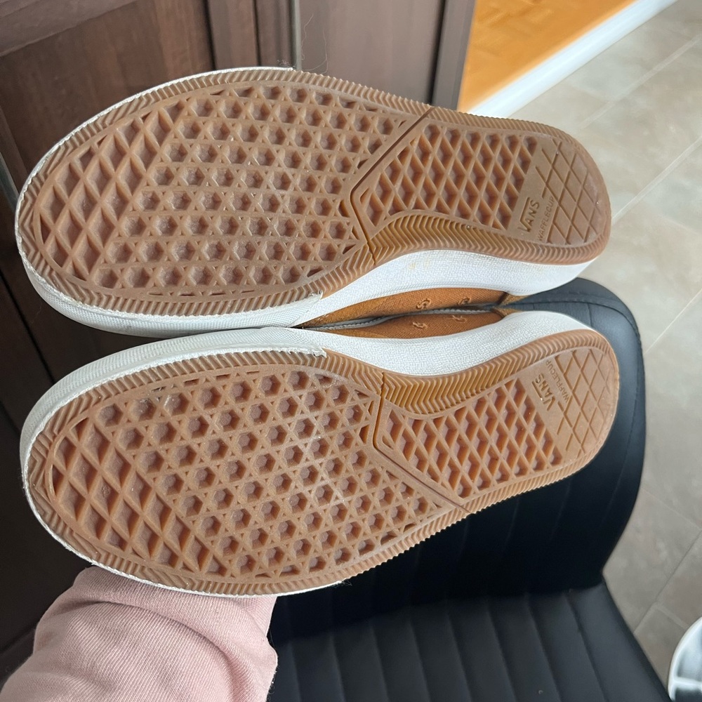 Vans Men's Tan and White Sneakers - Picture 2 of 6